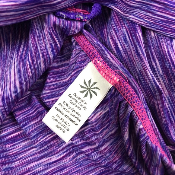 Athleta Purple Pop Space Dye Tee Shirt - Picture 7 of 8